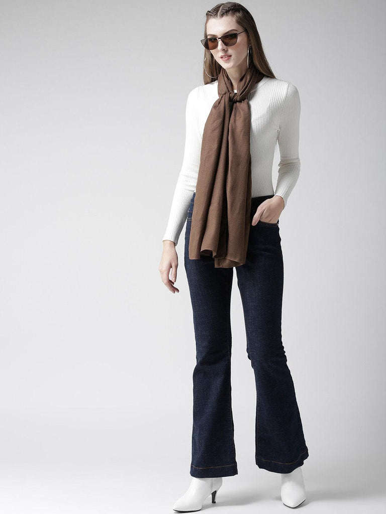 Women Brown Solid Stole-Stoles & Scarves-StyleQuotient