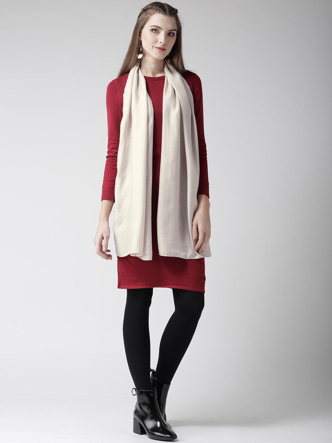 Women Grey Solid Stole-Stoles & Scarves-StyleQuotient