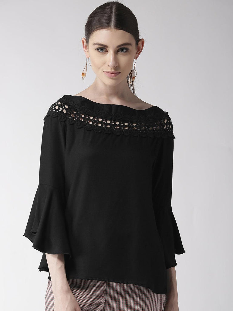 Style Quotient Women Solid Off White viscose rayon smart casual top-Tops-StyleQuotient