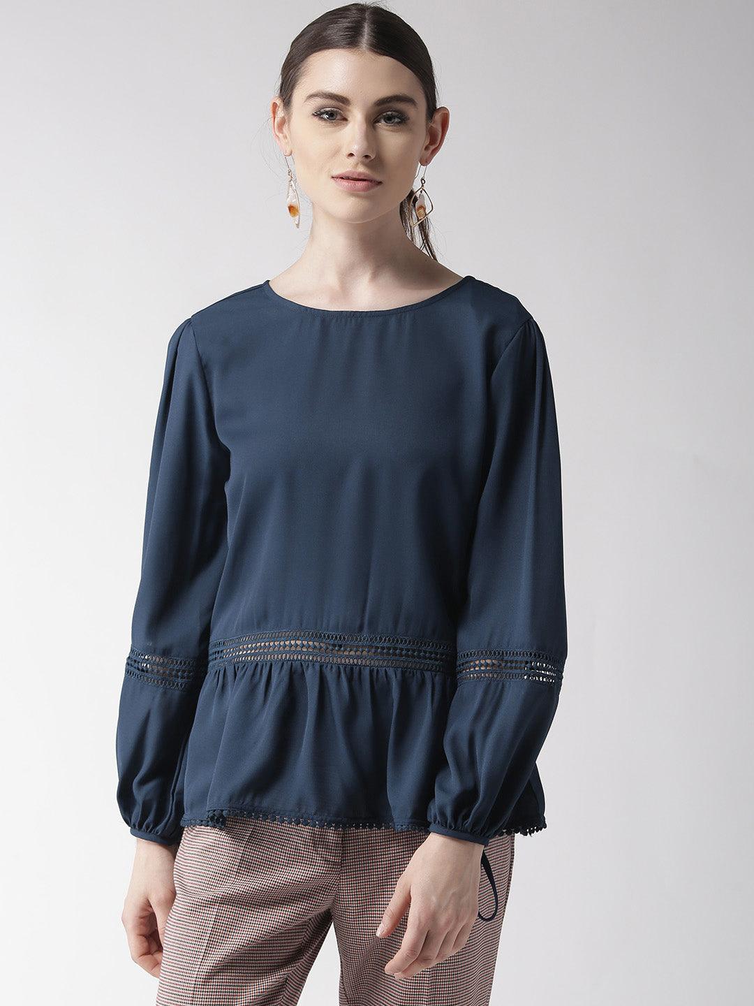 Women Burgundy Solid A-Line Top-Tops-StyleQuotient