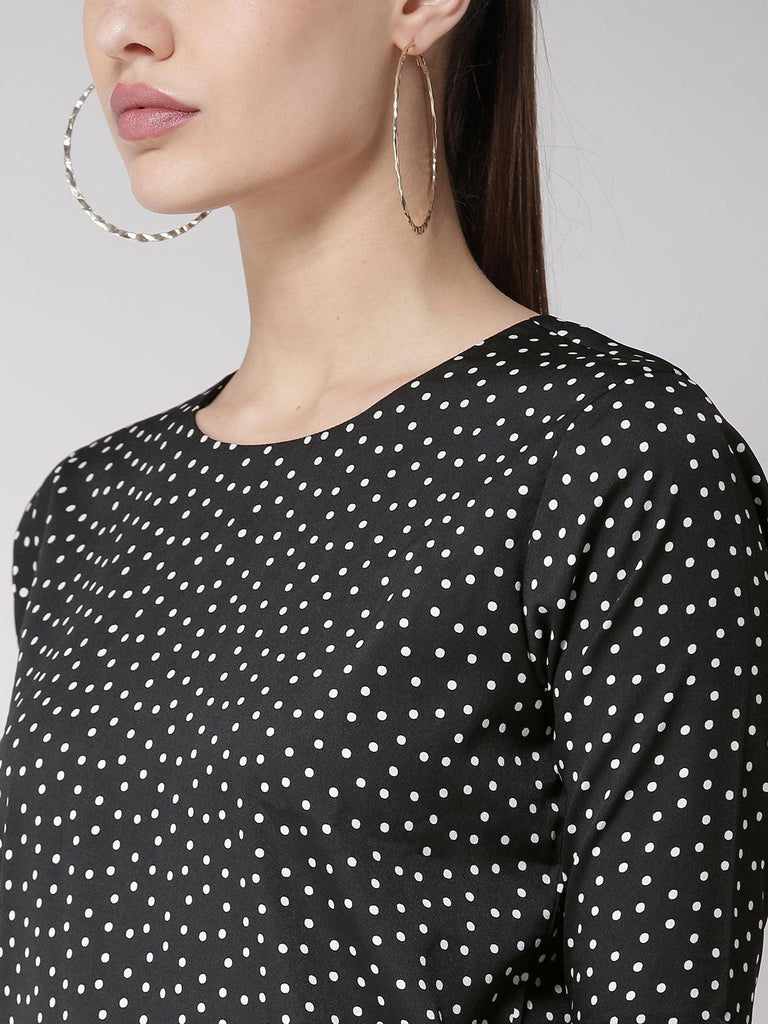 Women Black & White Printed Top-Tops-StyleQuotient