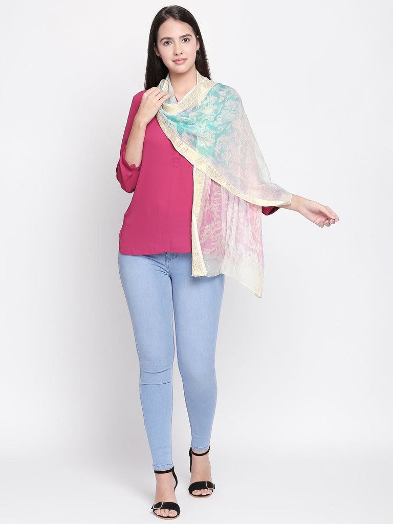 Women Multicoloured Printed Scarf-Stoles & Scarves-StyleQuotient