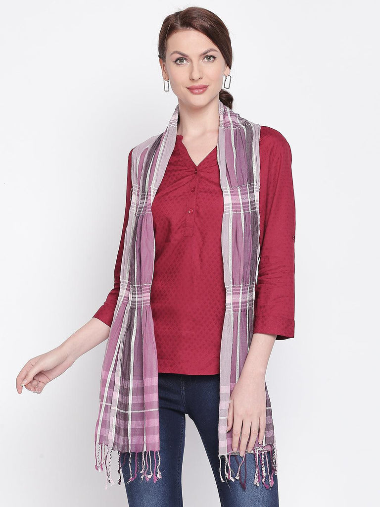 Women Checked Scarves-Stoles & Scarves-StyleQuotient