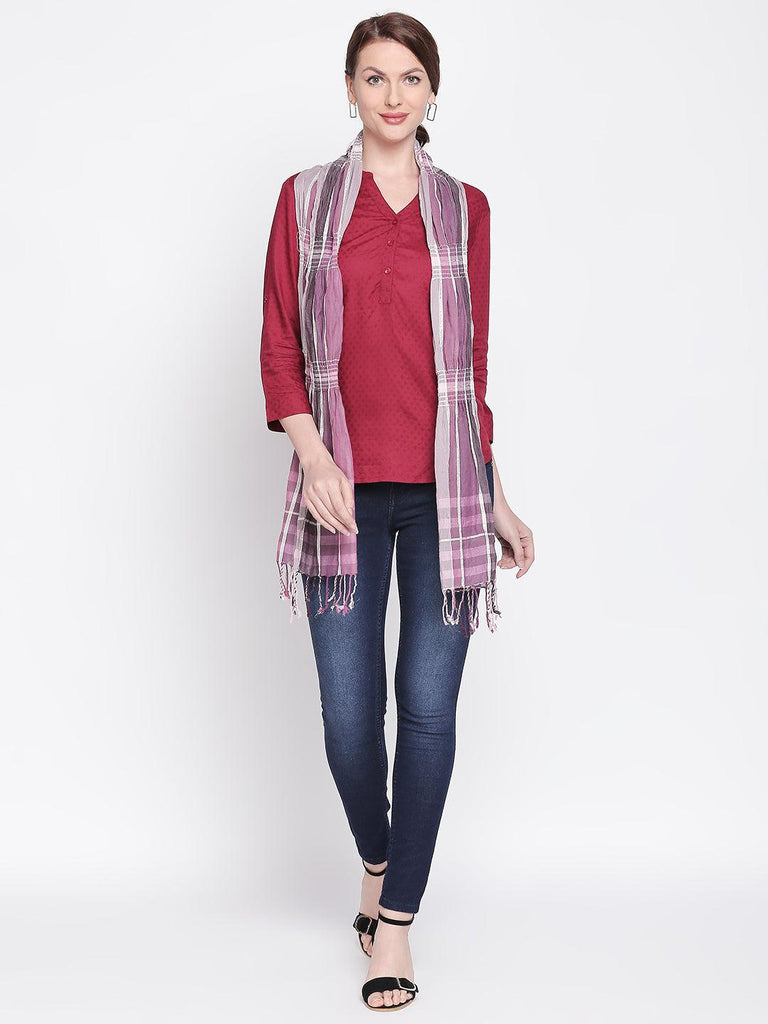 Women Checked Scarves-Stoles & Scarves-StyleQuotient