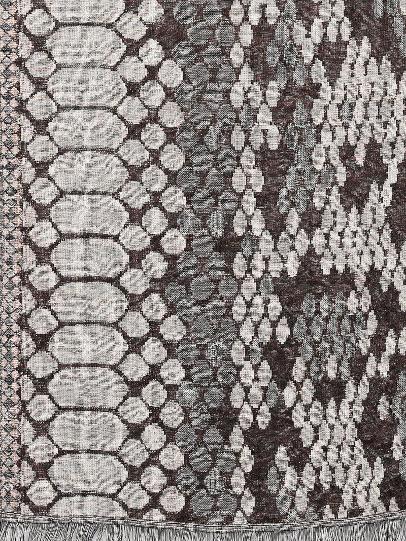 Women Black & Beige Animal Printed Shawl-Shawl-StyleQuotient