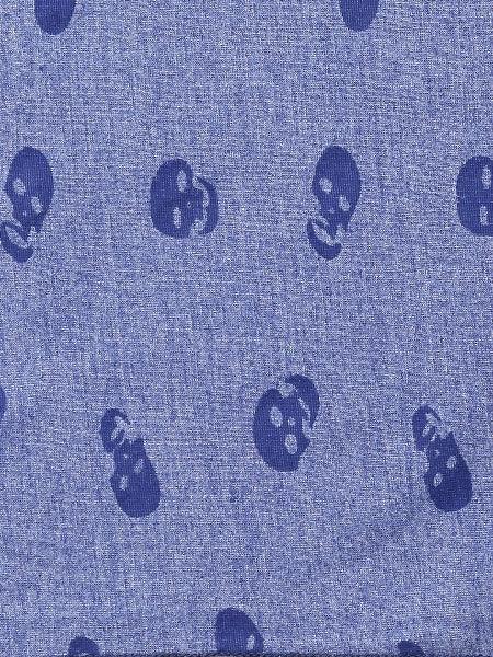 Women Blue Printed Scarf-Stoles & Scarves-StyleQuotient