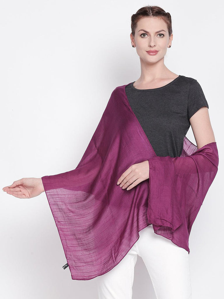 Women Purple Solid Scarf-Stoles & Scarves-StyleQuotient