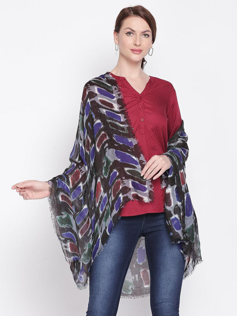 Women Multicoloured Printed Scarf-Stoles & Scarves-StyleQuotient