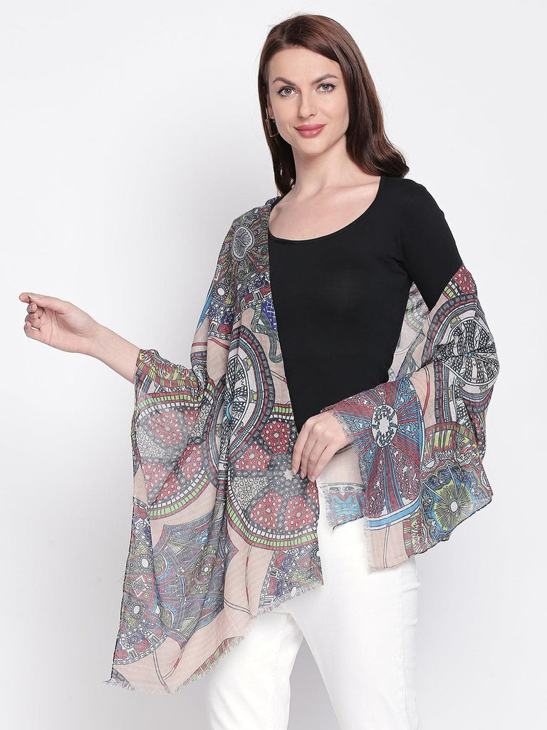 Women Multicoloured Printed Scarf-Stoles & Scarves-StyleQuotient