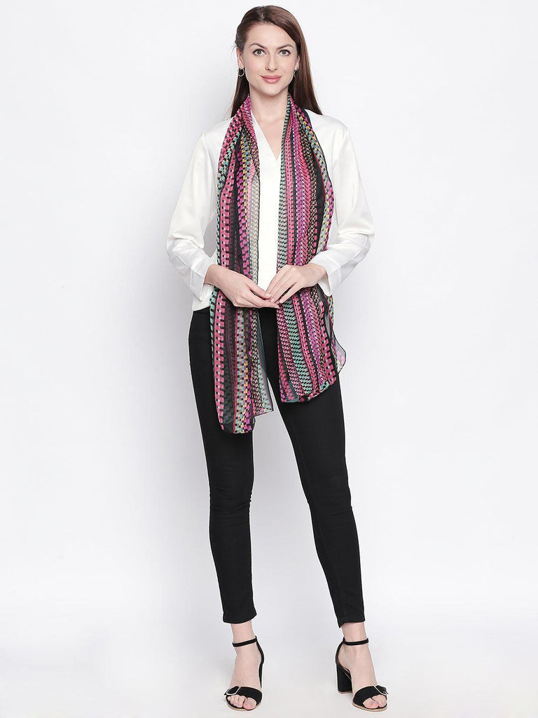 Women Multicoloured Printed Stole-Stoles & Scarves-StyleQuotient