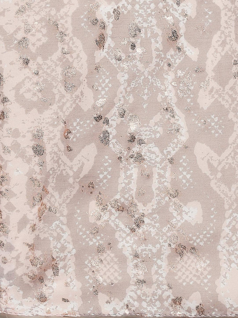 Women Peach-Coloured & Beige Printed Stole-Stoles & Scarves-StyleQuotient