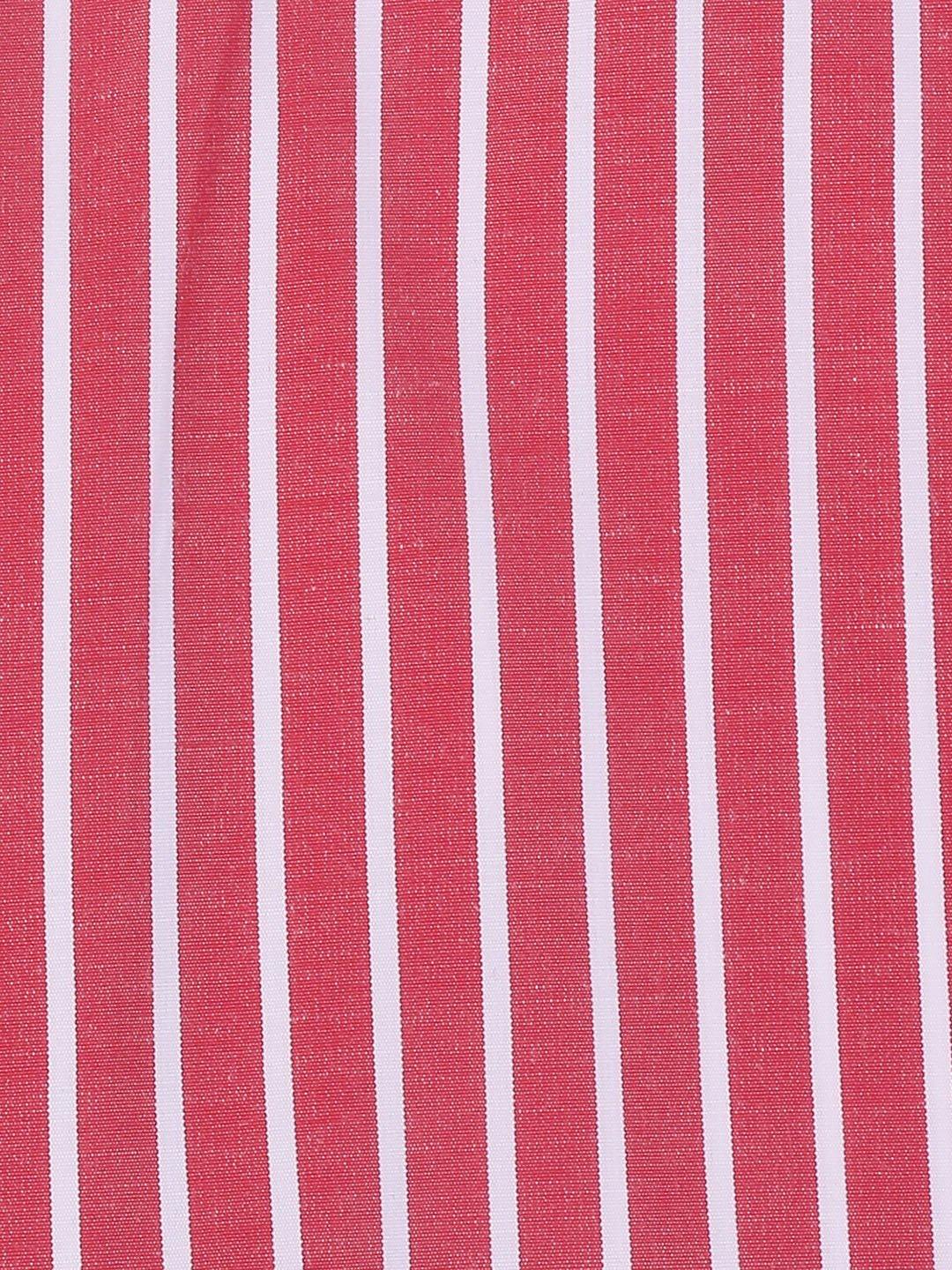 Girls Red & White Striped Shirt Style Top-Girls Top-StyleQuotient