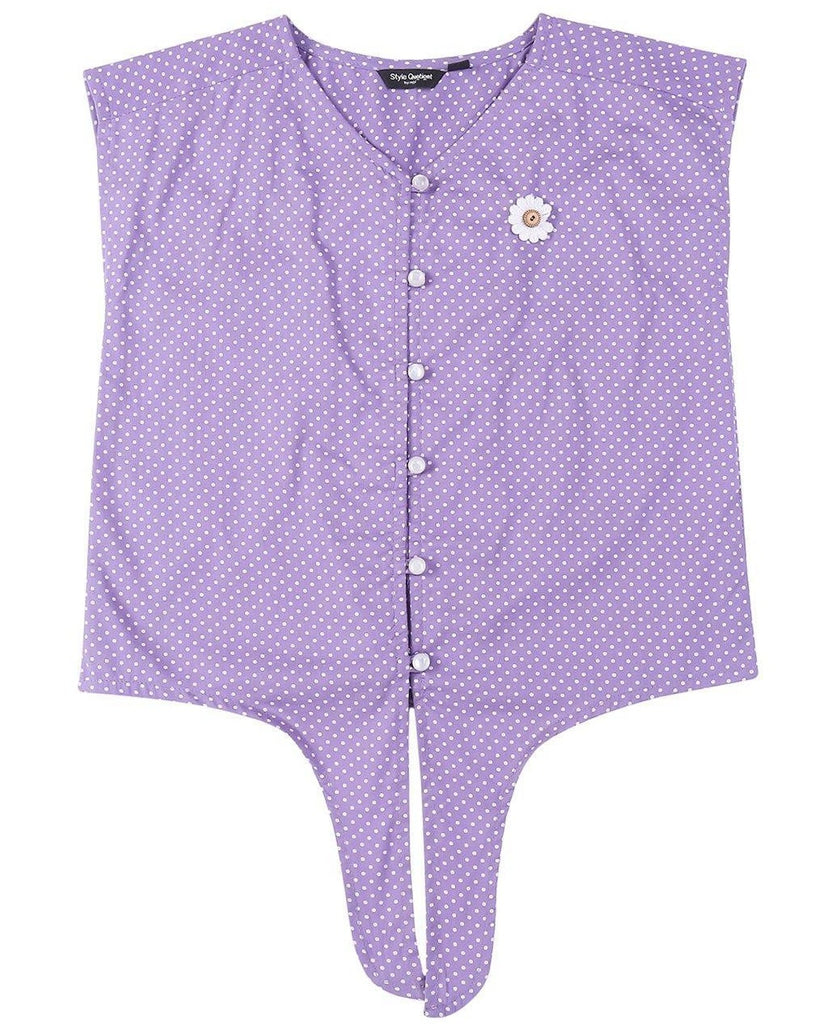 Girls Lavender Solid Shirt Style Top-Girls Top-StyleQuotient