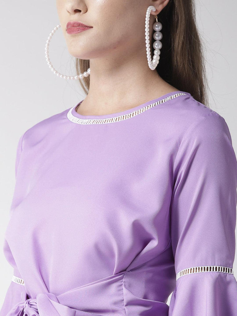 Women Lavender Solid Top-Tops-StyleQuotient