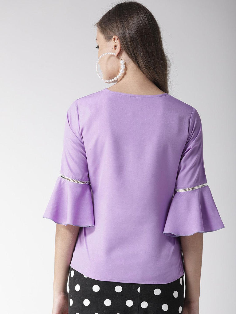 Women Lavender Solid Top-Tops-StyleQuotient