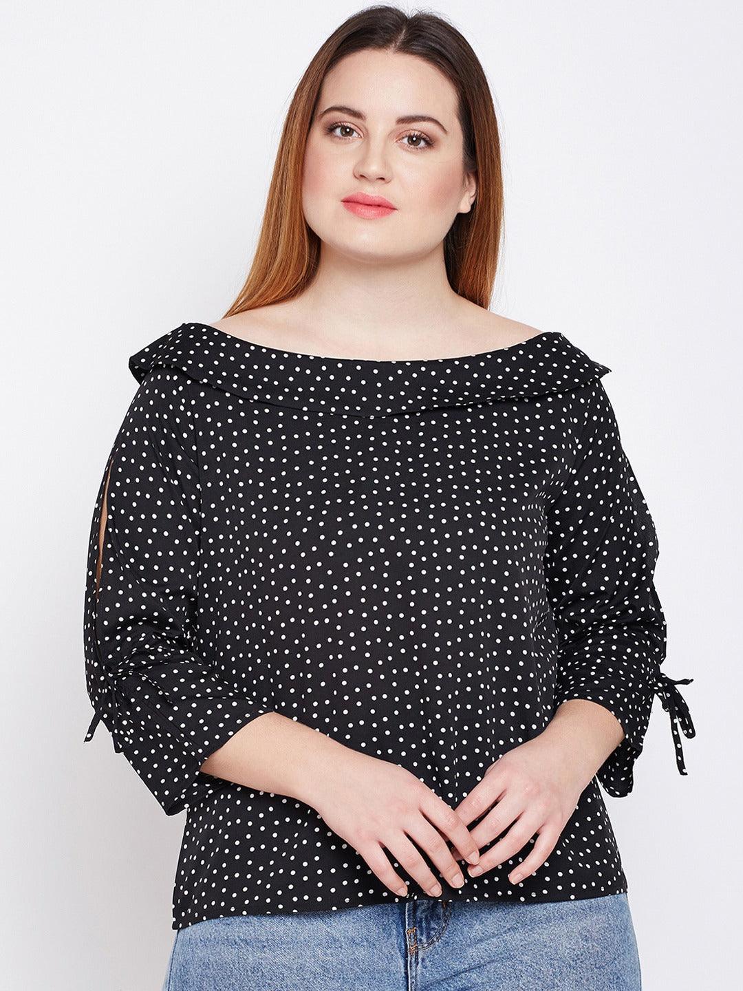 Style Quotient Womens Polka Dots Tops-Tops-StyleQuotient