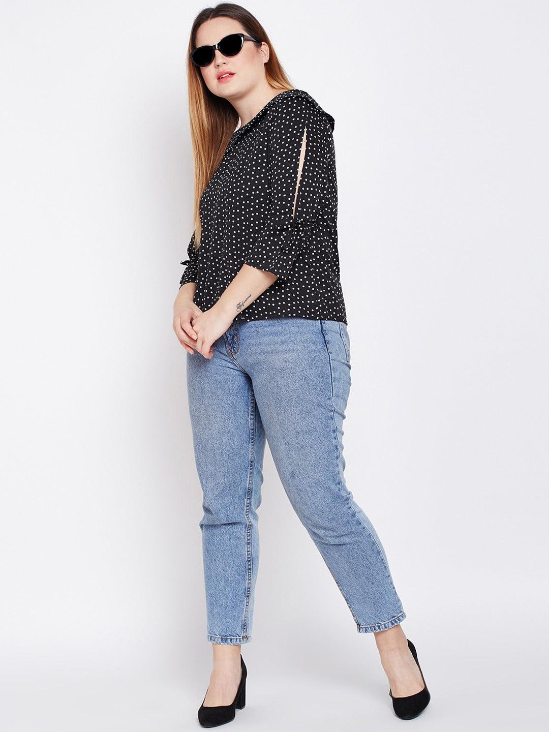 Style Quotient Womens Polka Dots Tops-Tops-StyleQuotient