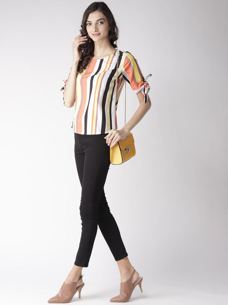 Women Multicoloured Striped Top-Tops-StyleQuotient