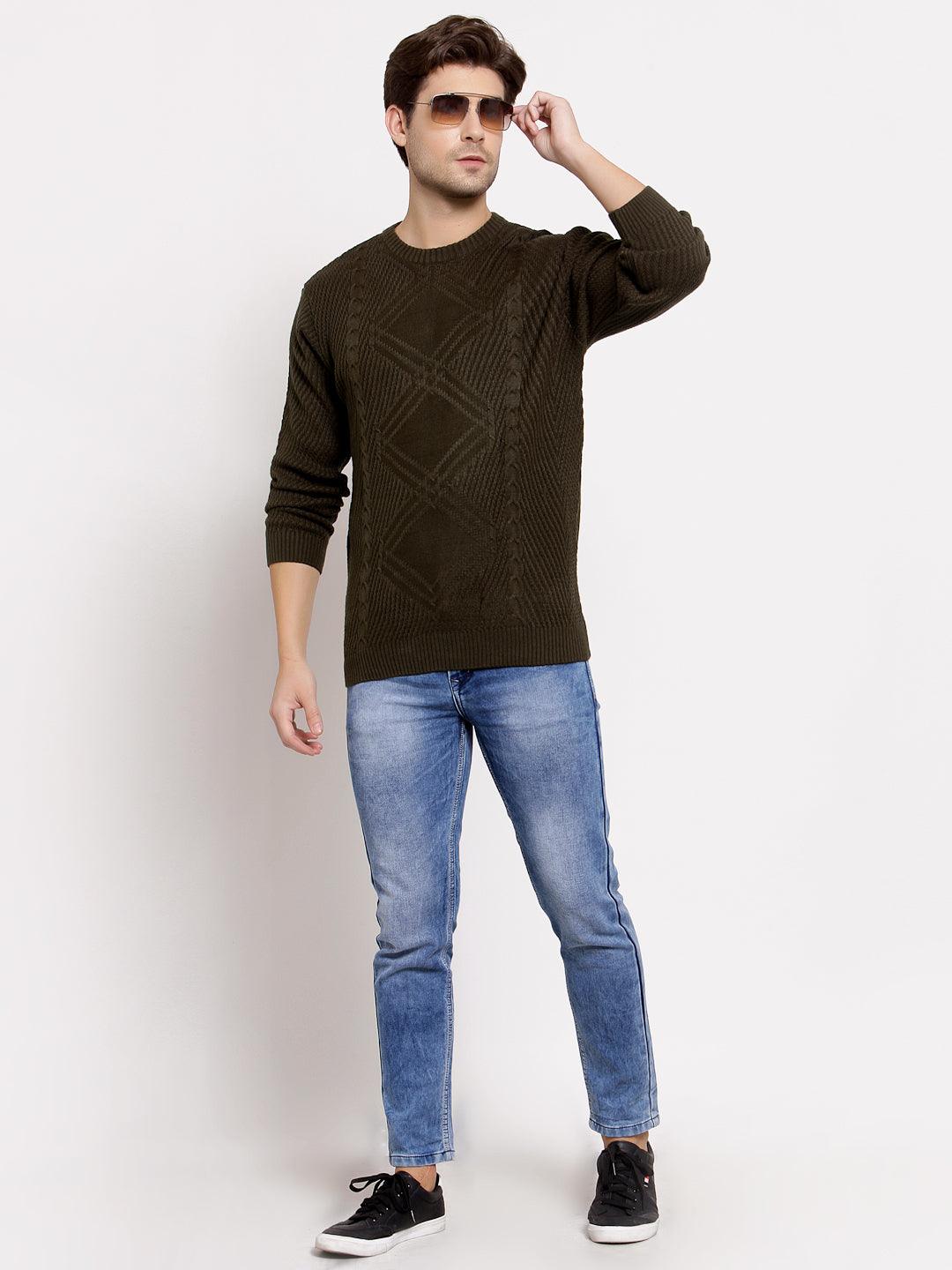 Style Quotient Mens Cable Knit Pullover Sweaters-Men's Sweaters-StyleQuotient