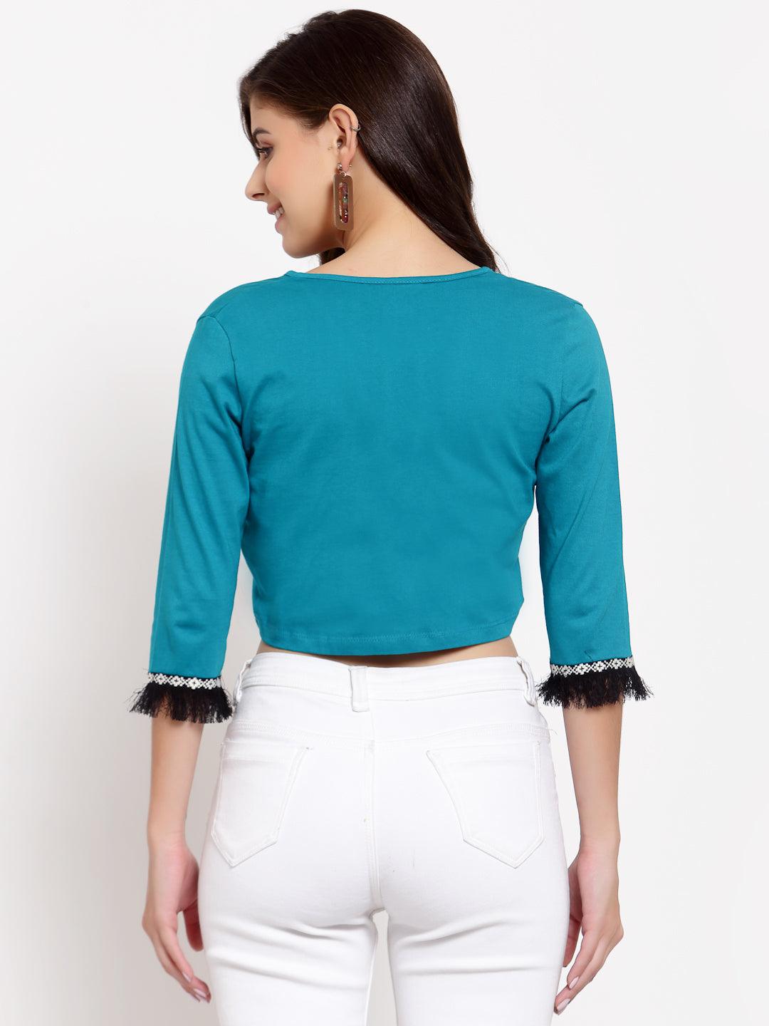 Style Quotient Womens Solid Crop Top-Shrug-StyleQuotient