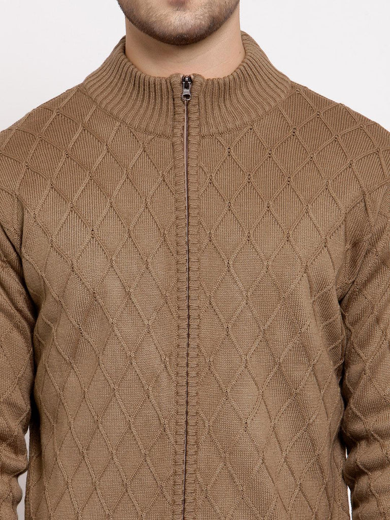 Style Quotient Mens Geometric Front-Open Sweaters-Men's Sweaters-StyleQuotient