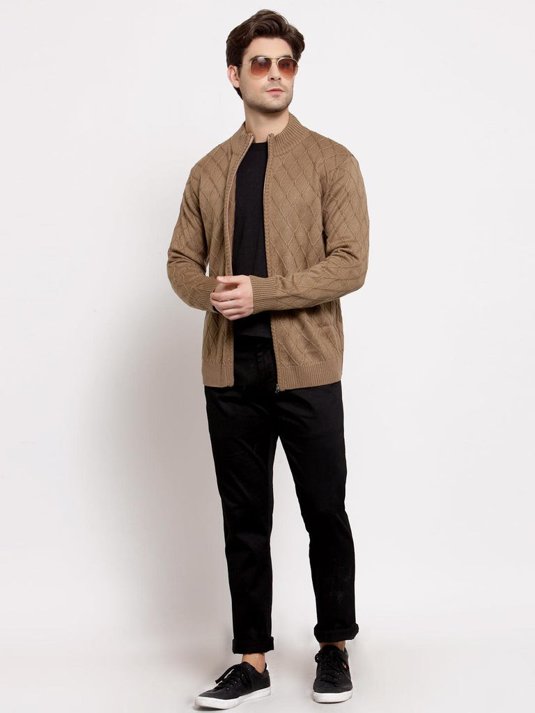 Style Quotient Mens Geometric Front-Open Sweaters-Men's Sweaters-StyleQuotient