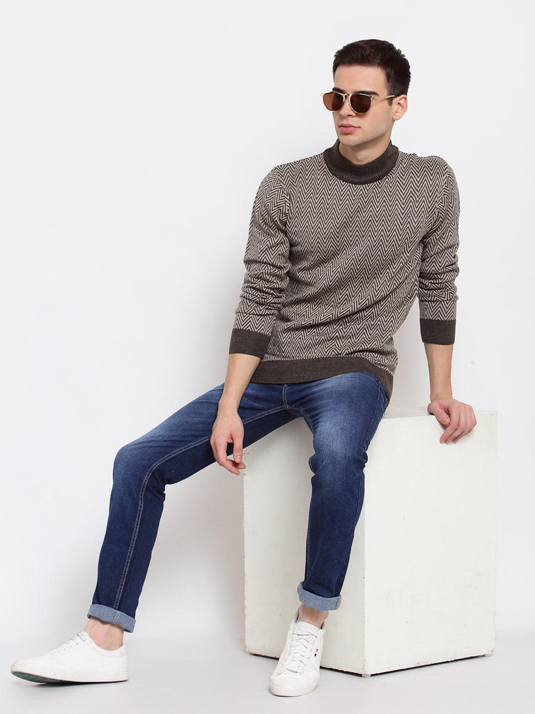 Men Chevron Pullover-Men's Sweaters-StyleQuotient