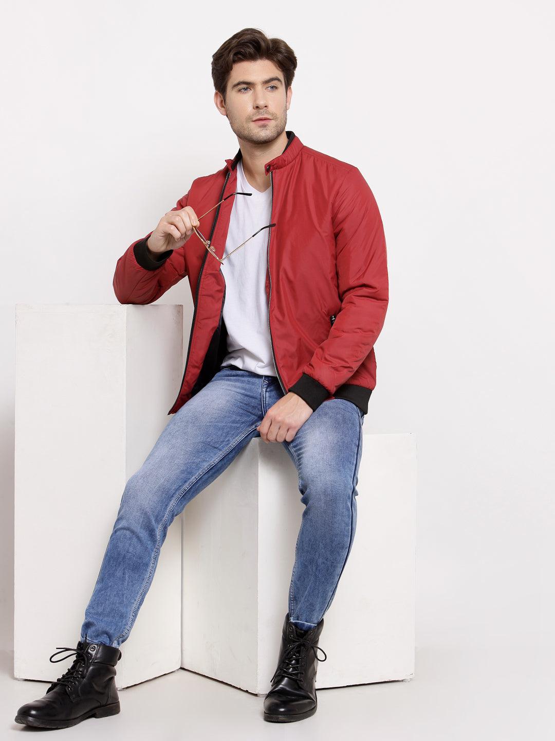 Style Quotient Mens Solid Bomber Jackets-Men's Jackets-StyleQuotient