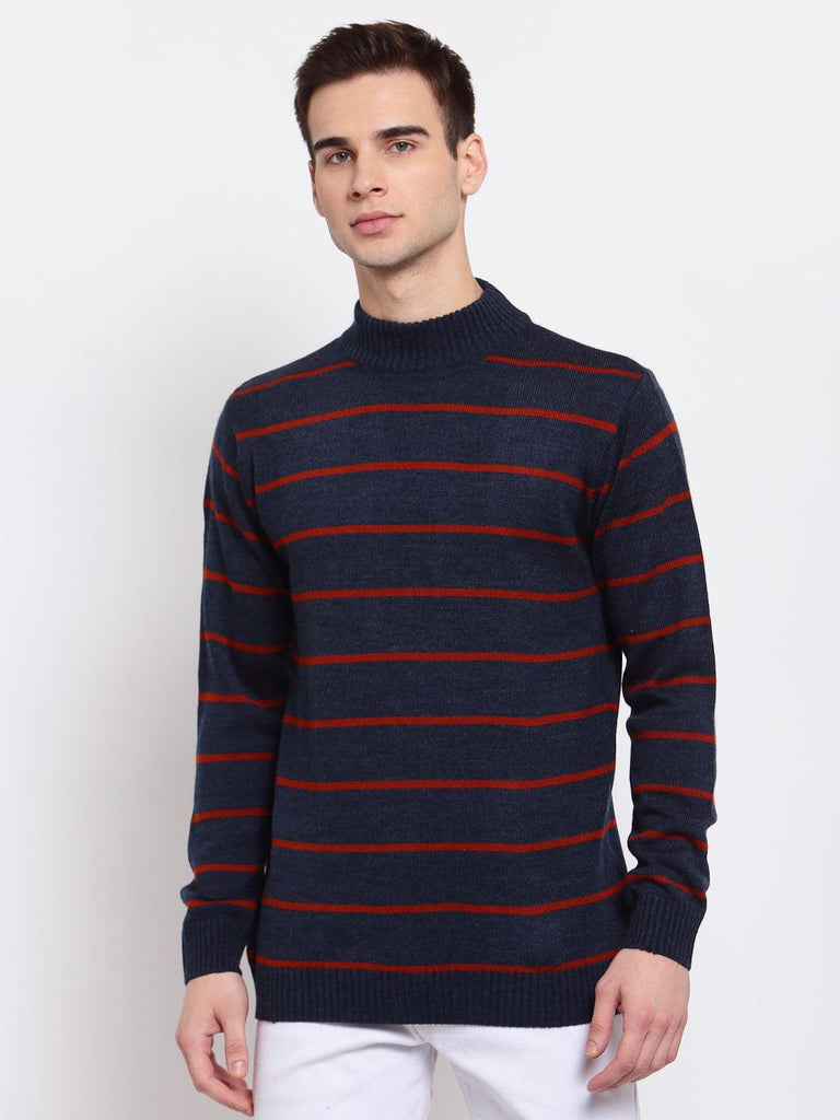 Men Striped Pullover Sweater-Men's Sweaters-StyleQuotient