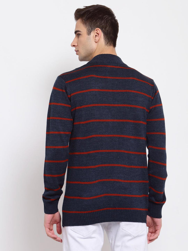 Men Striped Pullover Sweater-Men's Sweaters-StyleQuotient