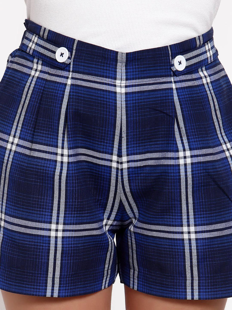 Style Quotient Womens Checkered Regular Shorts-Shorts-StyleQuotient