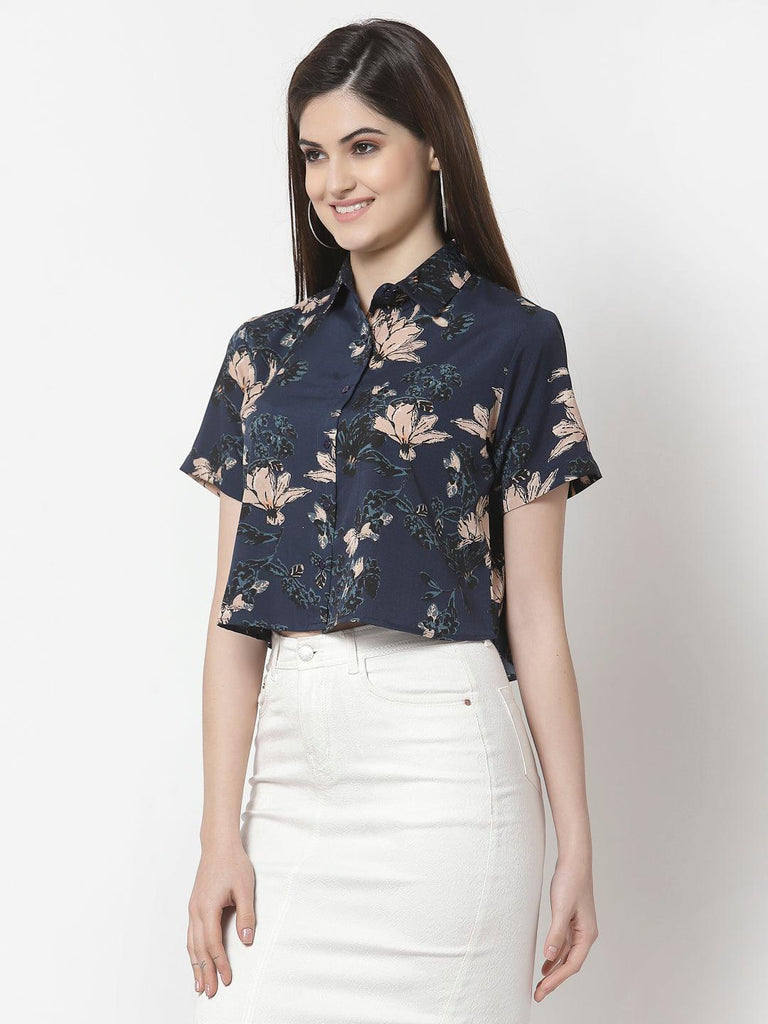 Women Comfort Boxy Floral Printed Casual Shirt-Shirts-StyleQuotient