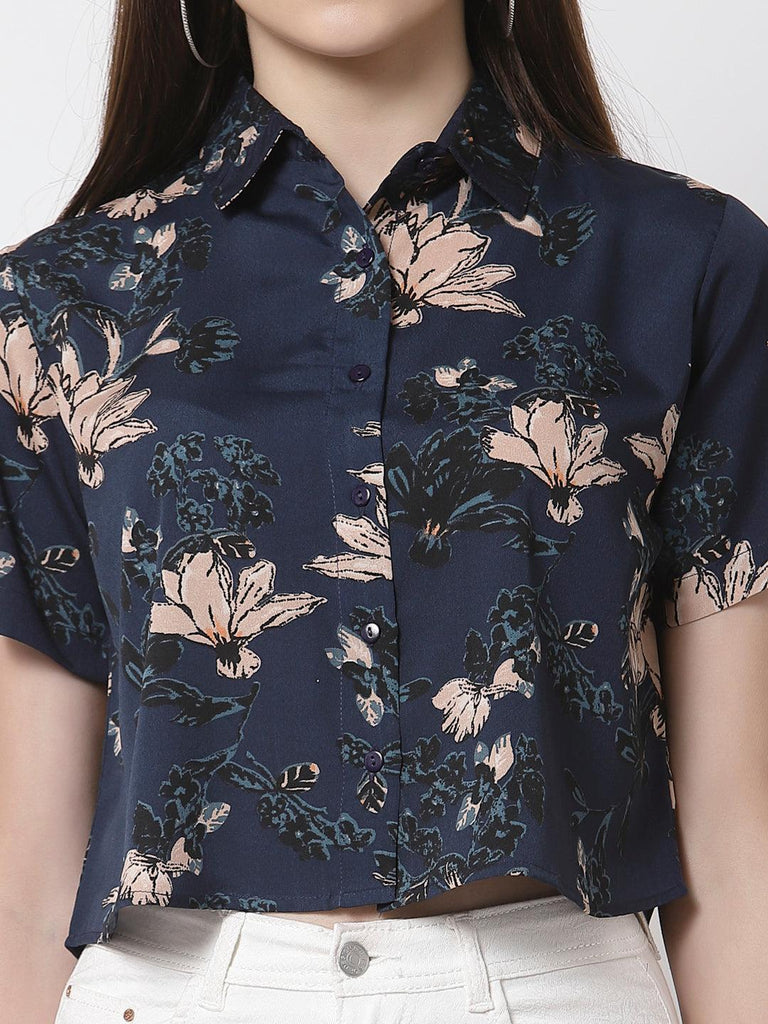 Women Comfort Boxy Floral Printed Casual Shirt-Shirts-StyleQuotient