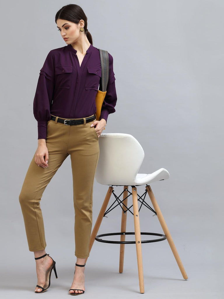 Style Quotient Women Purple Formal Shirt-Shirts-StyleQuotient