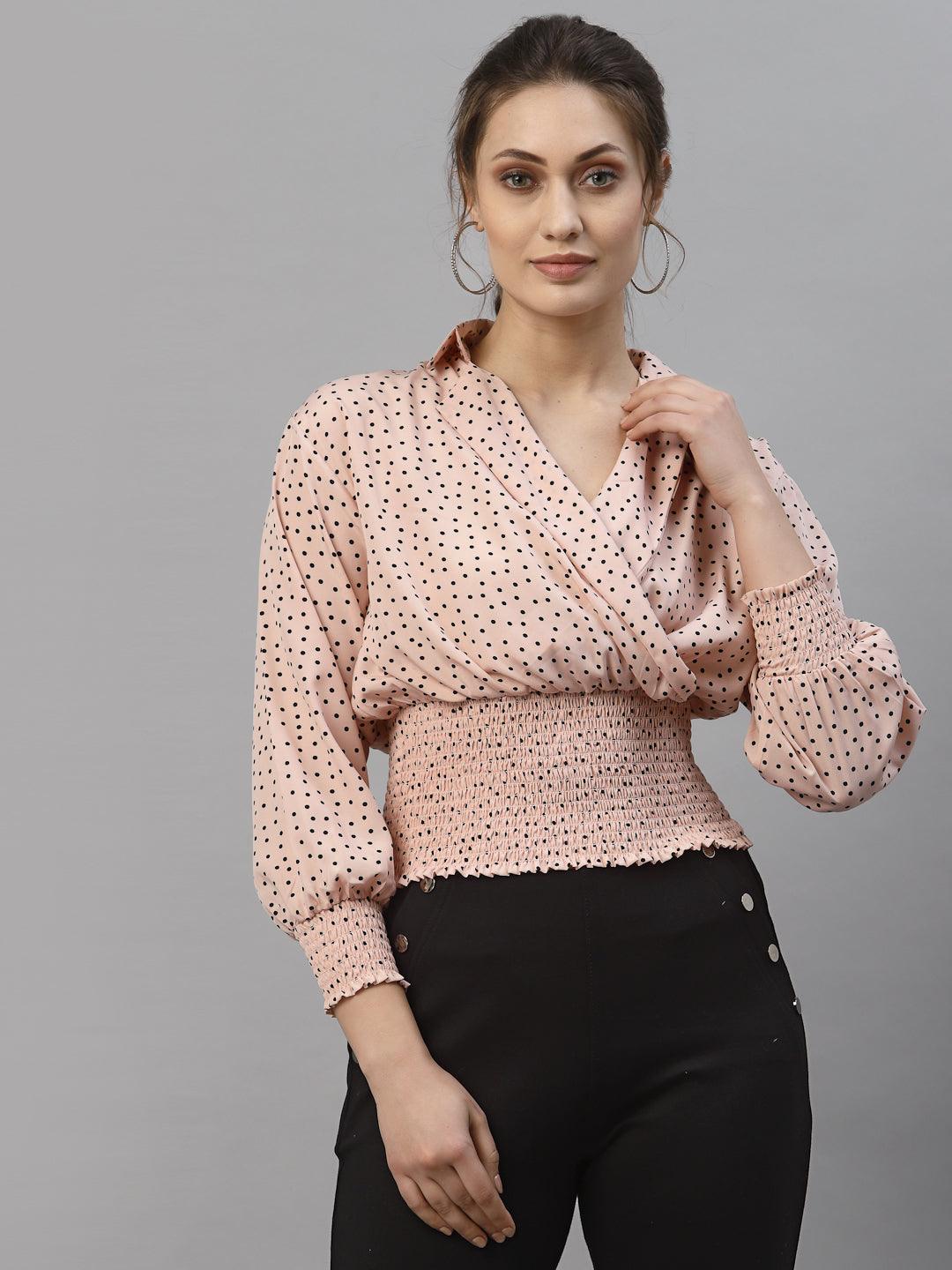 Style Quotient Women Nude Printed Tops-Tops-StyleQuotient