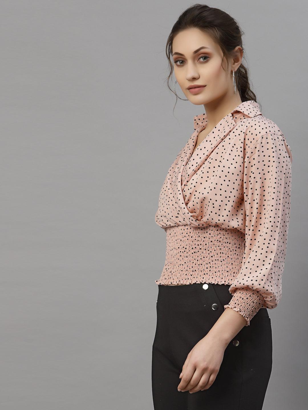 Style Quotient Women Nude Printed Tops-Tops-StyleQuotient