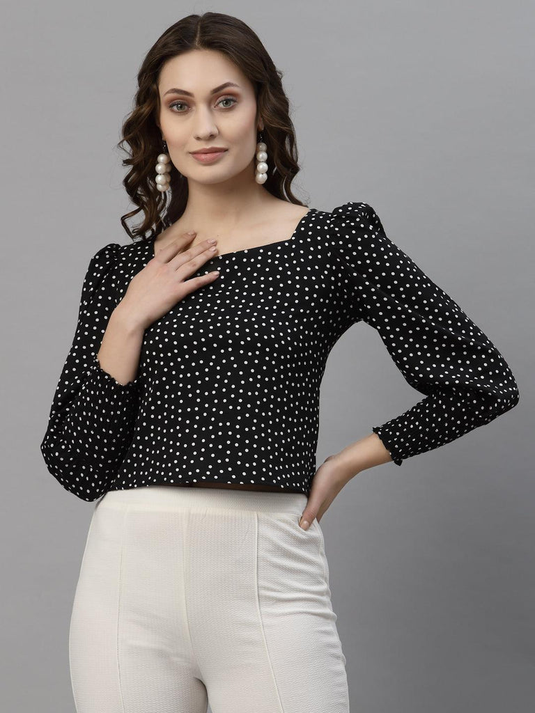 Style Quotient Women Black Printed Tops-Tops-StyleQuotient