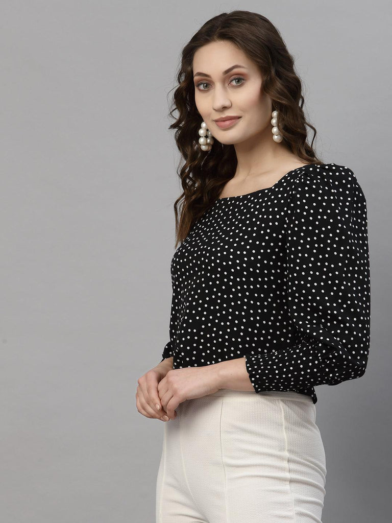 Style Quotient Women Black Printed Tops-Tops-StyleQuotient