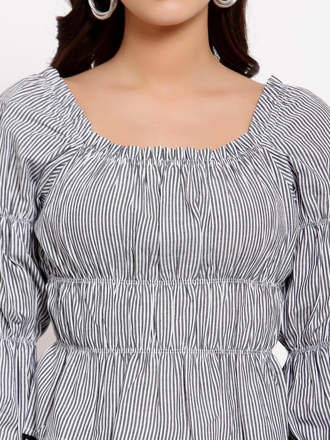 Style Quotient Womens Stripes Tops-Tops-StyleQuotient