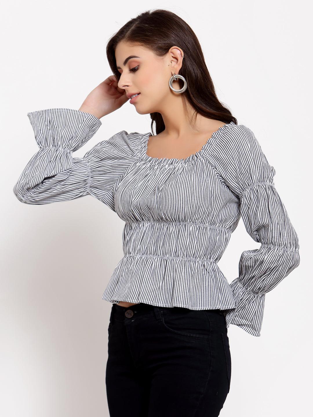 Style Quotient Womens Stripes Tops-Tops-StyleQuotient