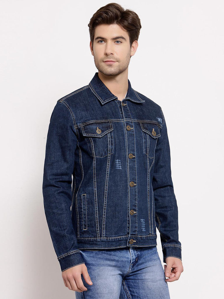 Style Quotient Mens Solid Denim Jackets-Men's Jackets-StyleQuotient