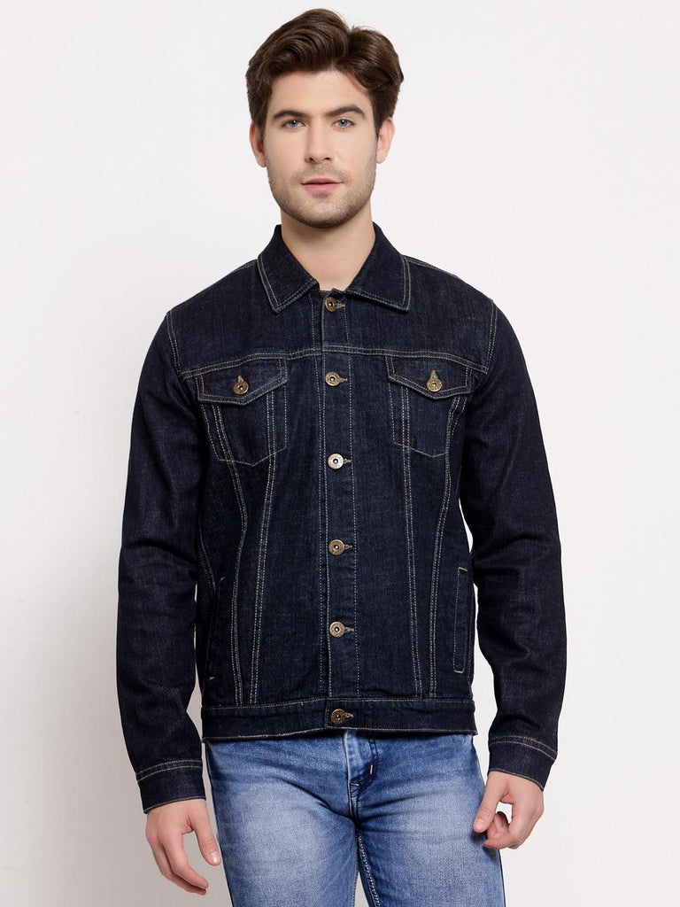 Style Quotient Mens Solid Denim Jackets-Men's Jackets-StyleQuotient