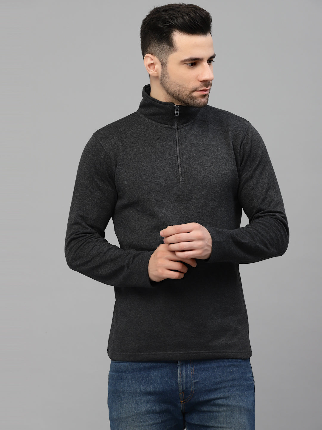 Style Quotient Men Black Sweatshirt-Men's Sweatshirts-StyleQuotient