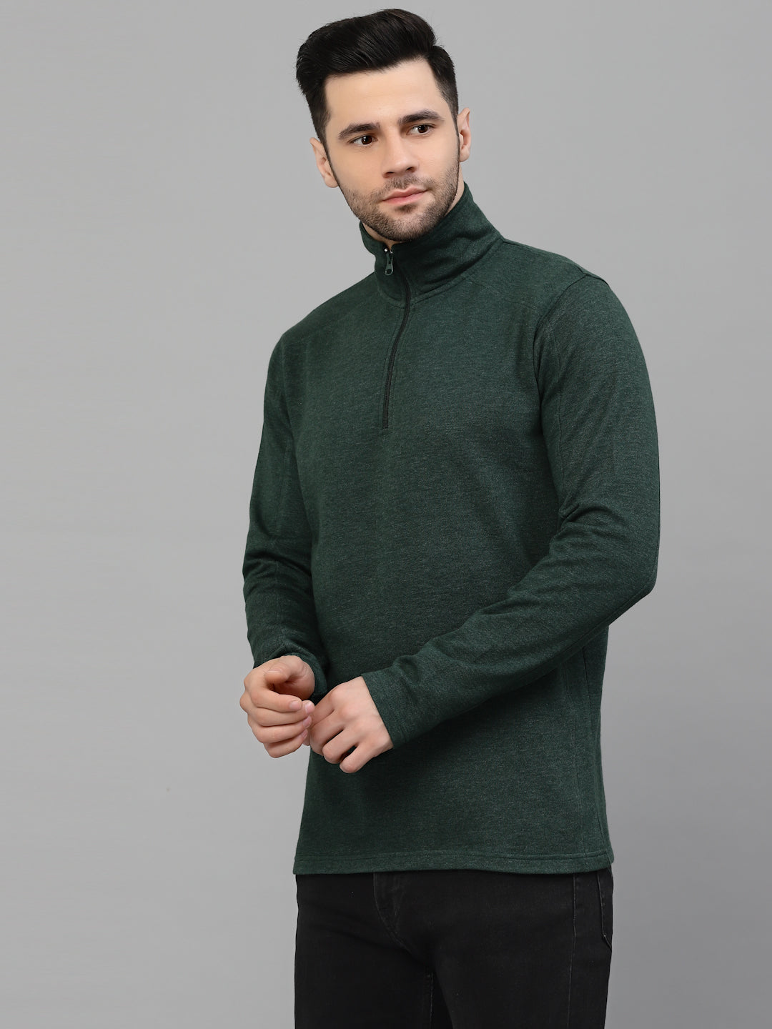 Style Quotient Men Green Sweatshirt-Men's Sweatshirts-StyleQuotient