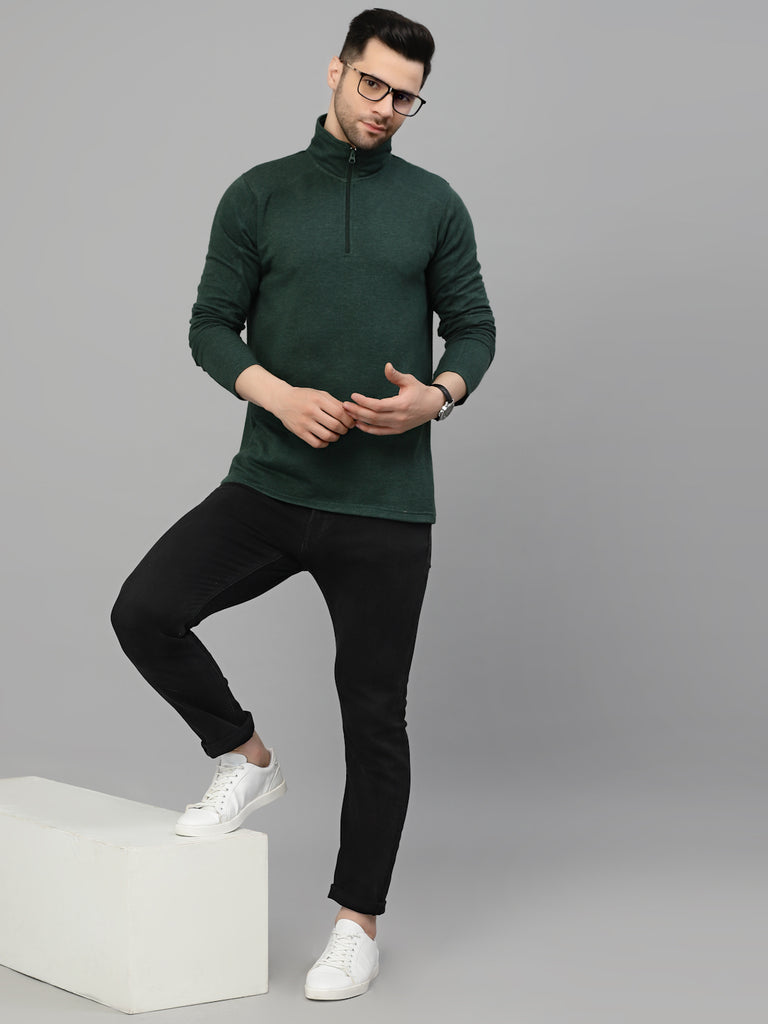 Style Quotient Men Green Sweatshirt-Men's Sweatshirts-StyleQuotient