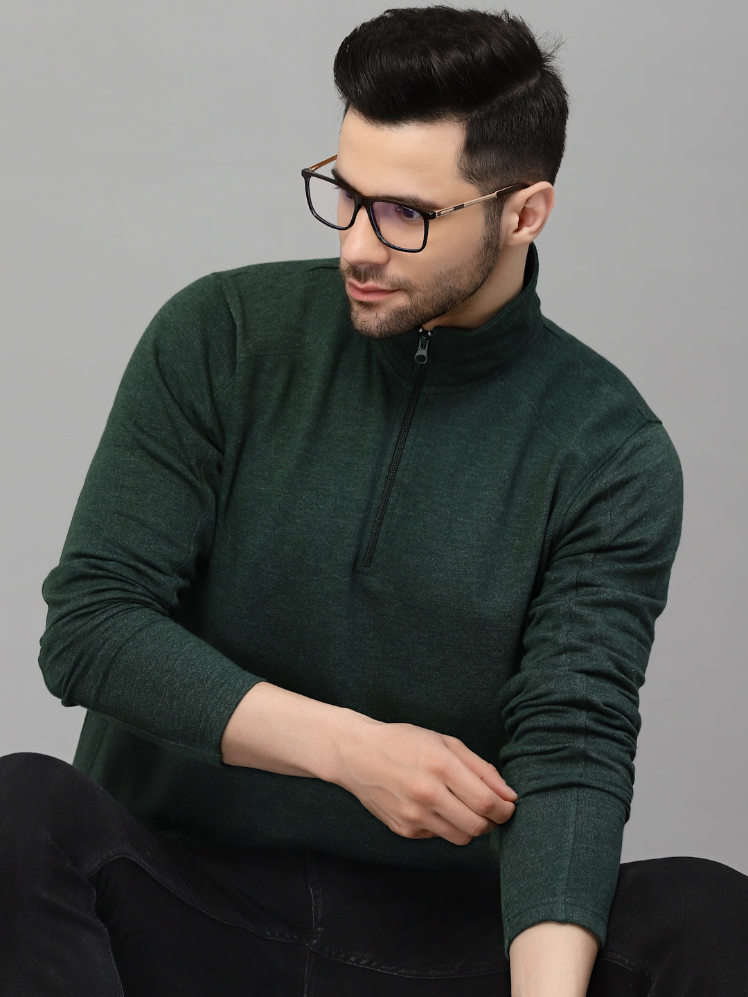 Style Quotient Men Green Sweatshirt-Men's Sweatshirts-StyleQuotient