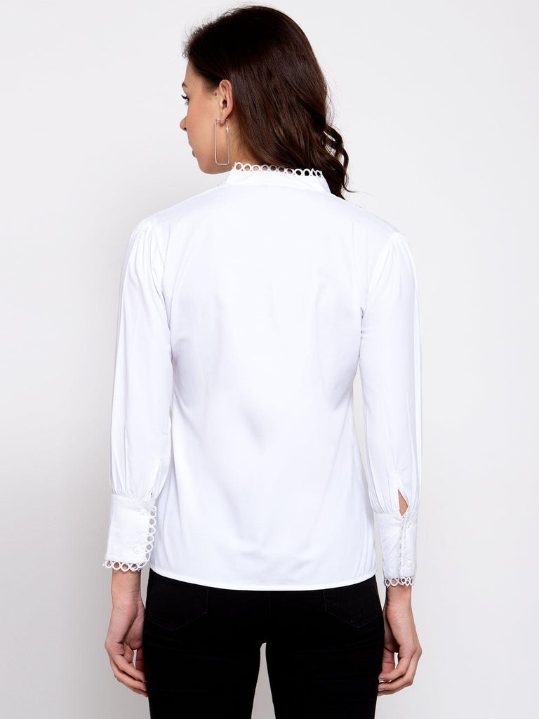 Women White Casual Shirt-Shirts-StyleQuotient