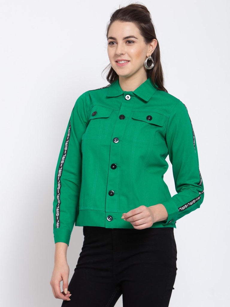 Women Green Smart Casual Fashion Jacket-Jackets-StyleQuotient