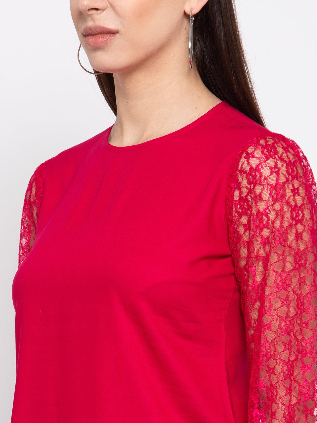 Women's Pink Solid Regular Sleeves Top-Tops-StyleQuotient