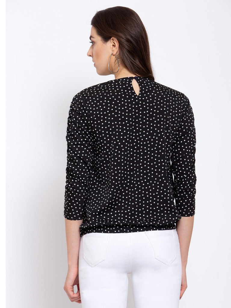 Women Black And White Polka dot Top-Tops-StyleQuotient